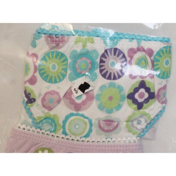 NEW Gap Panties 3 pairs Underwear girls S 6-7 Purple Flowers Stripes Briefs - Picture 3 of 6